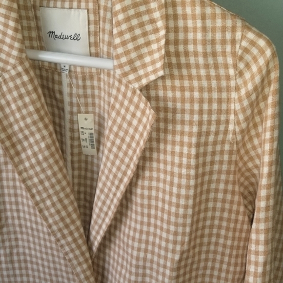 Madewell NWOT Gingham Dorset Blazer Medium - Picture 1 of 9